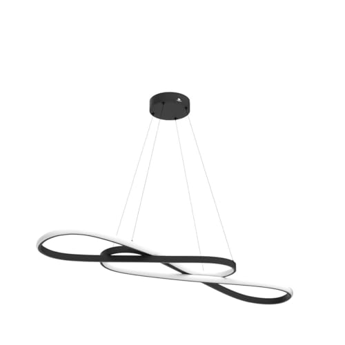 Modern LED dimmable Chandelier 45W Color Temperature 3000K-4000K-5000K Creative Design Suitable for Living Room Dining Room Kitchen Island Bedroom Foyer Note The Shape (Black, 40 Inch) - Image 5