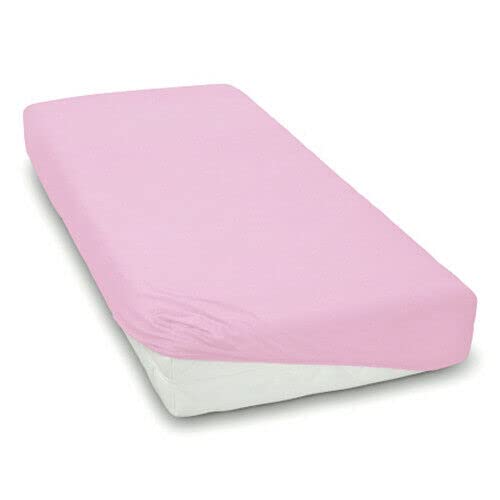 Super soft fitted sheet jersey stretchy 100% plain cotton fit cot bed 140x70cm Pink