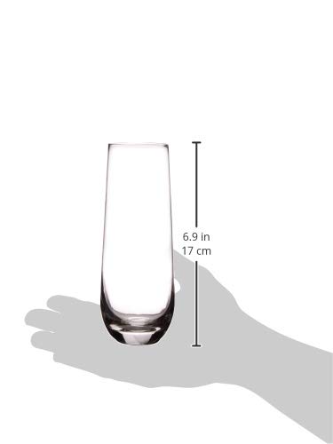 image for Circleware Chantal Stemless Champagne Flute Glasses Set of 4, Elegant 
