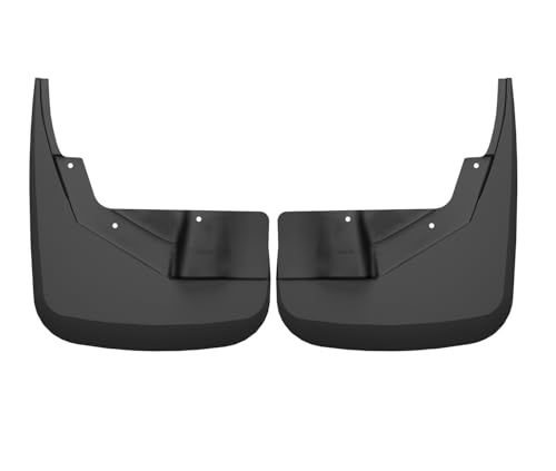 Image of Husky Liners Custom Mud Guards | Fits 2021-2026 Chevrolet Suburban & Tahoe, 2021-2026 GMC Yukon (Includes XL) w /Electric Running Boards | Front Set, 2-pc Black - 58221