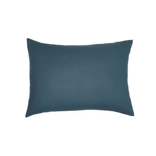 TODAY Taie d'oreiller Rectangulaire Organic en Coton Bio - Bleu Paon - 50 X 70 Cm