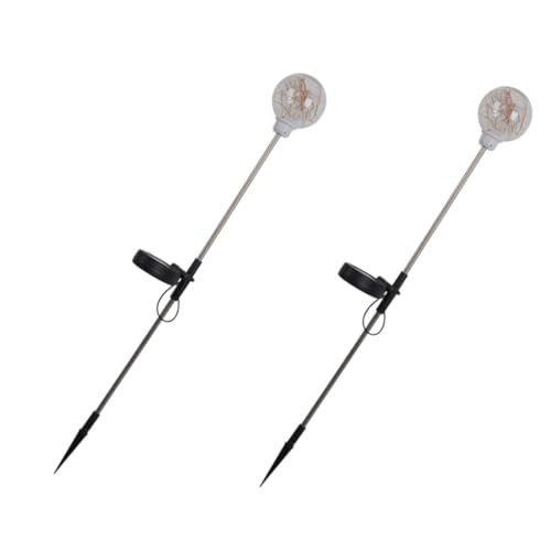 Veemoon Lámpara Solar para Exteriores LED de Bola Luz Empotrable el Suelo Diseño de Cobre 2 Piezas Luz Decorativa Artesanal para Jardín Césped y Patio