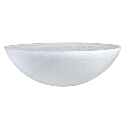 Aspen Creative 23129-11A Frosted Shade for Medium Base Socket Torchiere, Swag Lamp and Pendant, 15-3/4" Diameter x 5-1/4" High, 1 Pack Replacement Glass