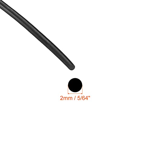 sourcing map Gummischaum Wetterdichtung 2mm Durchm. x 6m Rundgummi Selbstgemachter O Form Streifen für DIY Dichtung Lager Pads Schaumstoffschläuche Kunsthandwerk Haustür und Fensterdichtung