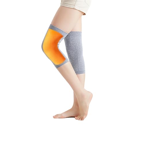 Gdrghe Thermal Knee Warmer Sleeve Warm Lining Stretchy Knit for Night Sleep Knee Support Band Knees Braces for Men Women Elderly Elders Gift Men Women (Grey, XXL)