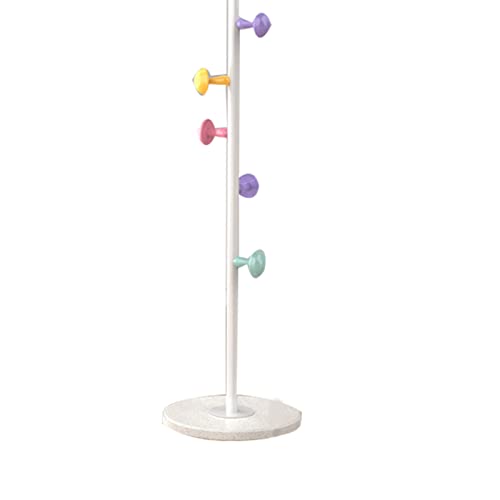 Tyenaza Perchero de Pie, Forma de Hongo Hierro Forjado Independiente Perchero, Perchero de Pie Extraíble con 7 Ganchos, Perchero de Metal para Niños, para Dormitorio, Sala de Estar(Blanco-167cm) - imagen 8