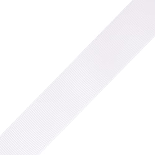 Fondersy 22mmX 91M Solid Grosgrain Ribbon for Gift Wrapping Hair Bows, Parties, Wedding Decoration, Crafts Sewing(White) - Image 2