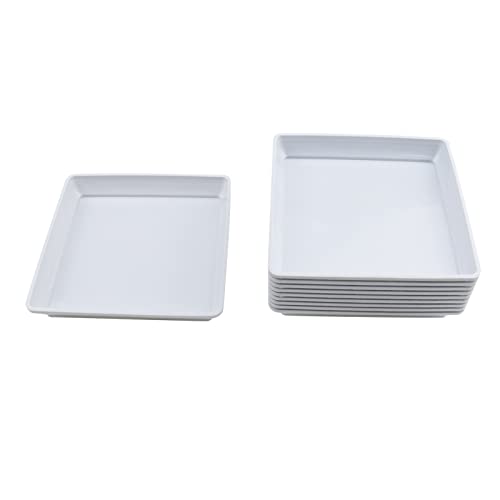 Pufguy Plant Saucers White Plant Tray 5.9" X 5.9" Square Drip Trays Planter Pots - 10Pcs #TOP6