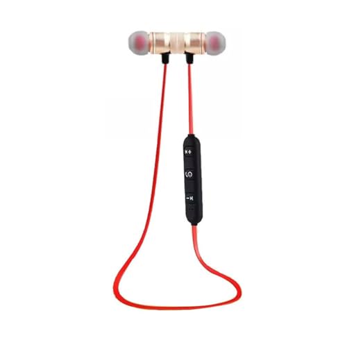 FACAIIO Auriculares inalámbricos con banda magnética para el cuello para deportes y correr, diseño ergonómico para colgar, material ABS, 12 x 7 x 3 cm, color negro o rojo