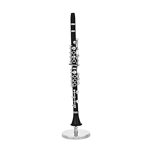 Broadway Gifts 6.2" Black Bakelite Clarinet Miniature Decoration With Stand And Case #TOP1