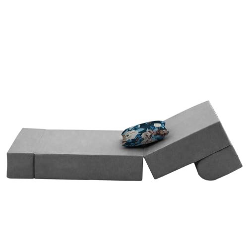 Image of Convertible 3 * 6 Single Seater Sofa Cum Bed | Foldable Sofa Bed for Apartments & Studio Rooms (Grey, COMFORTMAX)