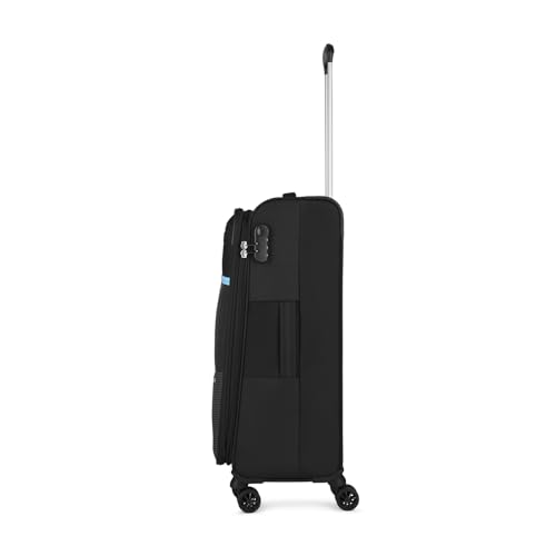 Image of Skybags Genesis Medium Size Soft Luggage (69Cm) | Soft Luggage Trolley with 8 Wheels and 3 Digit Combination Lock | Black | Unisex
