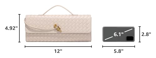 Image of JYG Woven Handbag for Women Fashion Evening Shoulder Bag PU Leather Handmade Clutch Purse Casual Crossbody Bags