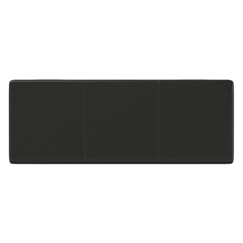 Image of SIMPLIHOME Avalon 48 inch Wide Vegan Leather Storage Ottoman in Midnight Black