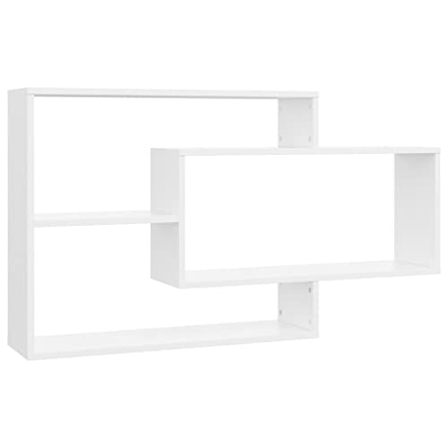 vidaXL Mensole a Muro Eleganti Moderne Design ad Incastro Scaffali Mobili Pensili Espositori Scomparti Aperti Bianchi in Multistrato
