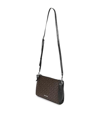 Image of Calvin Klein Reyna Crossbody, Brown /Khaki /Black Logo