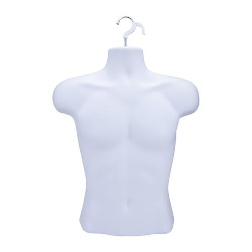 SSWBasics Male Molded White Shirt Form - Fits Men's Sizes S-L