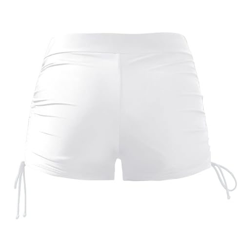 Swim Shorts Women Bikini Bottom with Side Drawstring High Waist Swimming Bottoms Quick Dry Swim Trunks Womens Surf Beach Shorts Conservative Swimwear Swimbottom White - Image 7