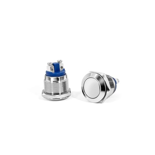 Bouton-poussoir momentané 12mm en métal cuivré à tête plate pour circuit 1NO