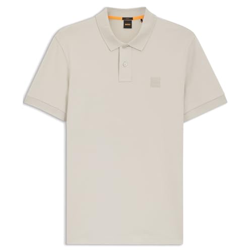 BOSS Mens Passenger Polo Shirt Short Sleeve Cotton Light Grey 070 XXL