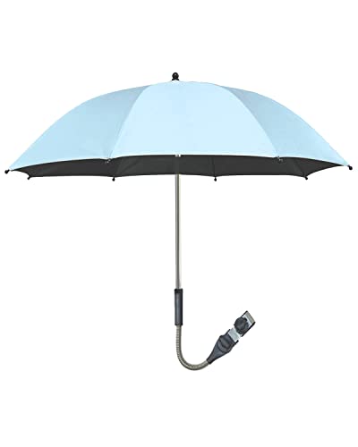 Ganwawo Universal Baby Parasol, Baby Stroller Umbrella With Holder Clip Clamp,360 Degree Rotatable Parasol,Waterproof Umbrella For Baby Stroller,Bike, Wheelchair, Buggy, Fishing (75cm, Blue)