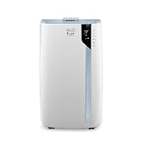 De'Longhi Portable Air Conditioner 14,000 BTU,cool extra large rooms up to 700 sq ft UV-C technology,motorized airflow,quiet,remote, AC Unit, window venting kit,EX390UVCARE, White