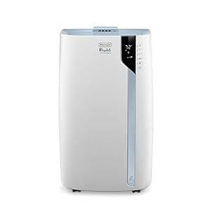 De’Longhi Portable Air Conditioner 14,000 BTU,cool extra large rooms up to 700 sq ft UV-C technology,motorized airflow,quiet,remote, AC Unit, window venting kit,EX390UVCARE, White