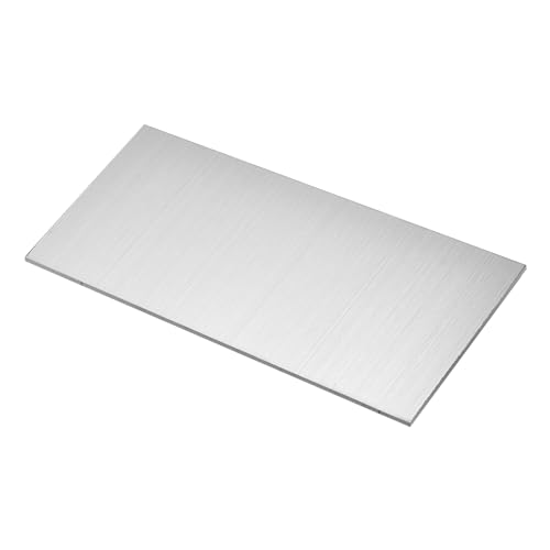 sourcing map Chapa de Acero Inoxidable 304, 3mm x 4' x 8', Acabado Cepillado - Ideal para La Industria, Maquinaria, Proyectos de Bricolaje y Decoración del Hogar