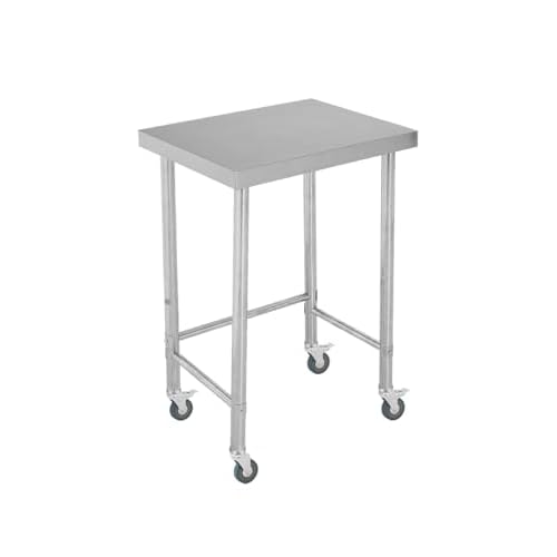 Garvee Stainless Steel Work Table 18x24 in with Wheels, Stainless Steel Kitchen Food Prep Commercial Utility Work Table,Silver 18 x 24 inch Table With