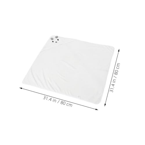 Toallas de baño con capucha de coral fleece blanco suave transpirable 8