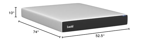 LUCID 10 Inch Memory Foam Mattress - Medium Feel - Infused with Bamboo Charcoal and Gel - Bed in a Box - Temperature Regulating - Pressure Relief - Breathable - Full SizeFull Size