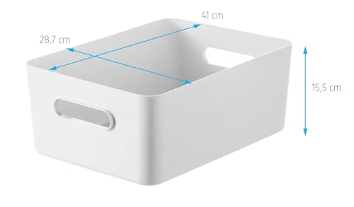 SmartStore Compact Organizer Weiß 41x29x15,5cm I Extra robuste Aufbewahrungsbox & Ablage I 100% BPA-freies SAN Plastik I Organisation für… – Ansicht 2