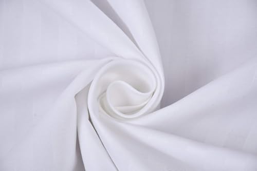 Image of Blue Strip 2 Piece Satin Stripe Glace Cotton Pillow Covers, White