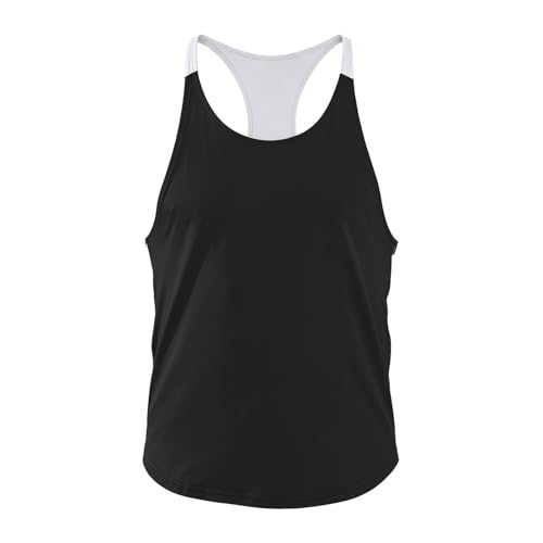 Camiseta sin mangas para gimnasio de hombre en corte ajustado y diseño monocolor ligero