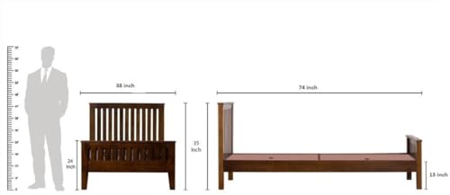 Image of AADITYA WOODS Solid Sheesham Wood Single Bed Cot Without Storage | Single Size Bed for Bedroom | Multipurpose Use Bed- Teak 8