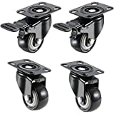 HAMMING Caster Polyurethane PU swivel caster wheels 360 Degree top plate, 2-inch, pack of 4 pc
