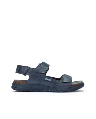 Sandalias planas en cuero Nijar Pikolinos para caballero en color marrón natural
