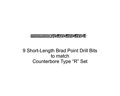 Set Of 9 High Speed Steel Brad Point Drill Regular Length #TOP2