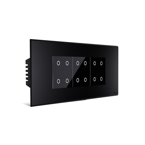 Image of Wipro North West Wipro Artisa Neo Wi-Fi Smart Touch Switch 4N | Combo of 6M Plate(Galaxy Black) + 3x4N Touch Switches(6A, Black) | Works with App, Alexa, Google Asst | Pack of 1