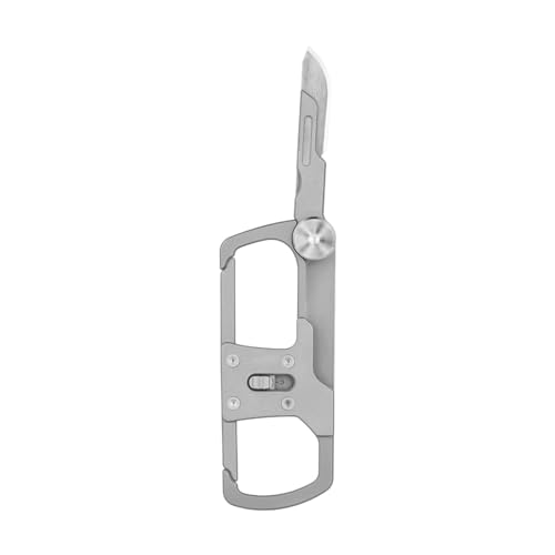 OKNIFE Otacle R2 (Titan) EDC Karabiner mit Klappmesser, Titan-Legierung Multitool Karabiner mit Locking-Funktion, Outdoor Survivial Gear für Camping, Wandern, Angeln