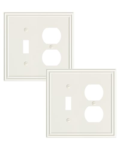 2-Pack Zinc Alloy Combo Toggle/Duplex Light Switch Cover Plate