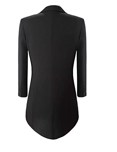 GATMSTZ Men's 3 pcs Tuxedo Suit Magician Long Tail Coat Double Breasted Vest Pants MN023-TH(Black,36R)3