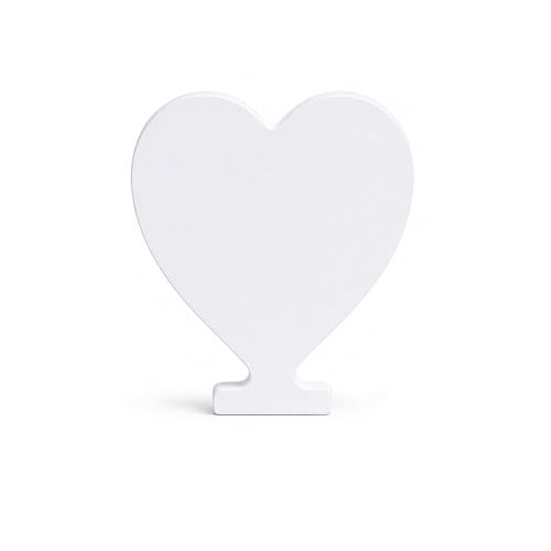 Lettres de l'alphabet en bois blanc de 8 cm pour mariage, fête d'anniversaire, décoration d'intérieur, décoration murale ou de porte (cœur)