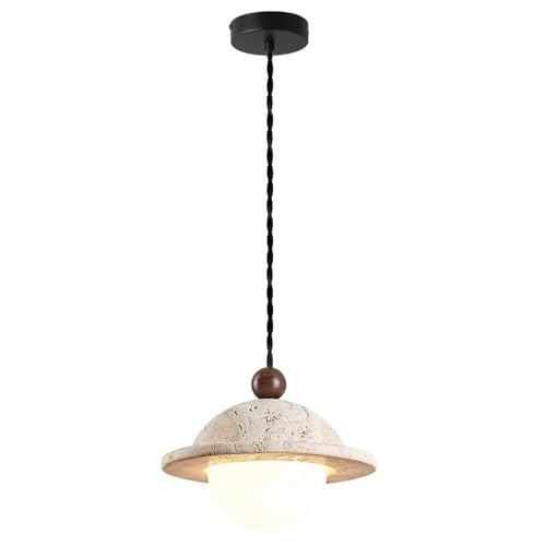 Lampe à suspension en pierre de travertin véritable luminaire haut de gamme