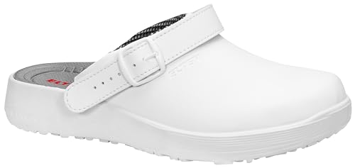 ELTEN Clog Levy White ESD OB, Damen und Herren, Textil, leicht, klassisch 45, Wei�