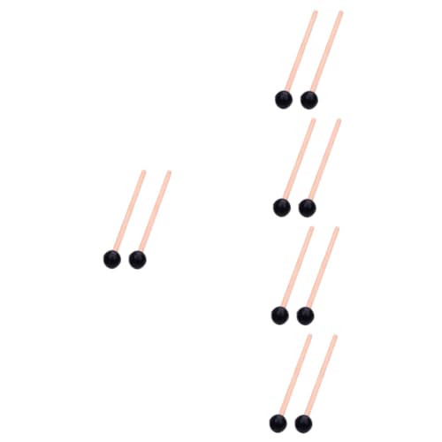 COSMEVIVI 5sets Marimba Sticks Set Drum Mallets Felt Tips for Tongue Drum Xylophone Percussion Instruments 2pcs*5