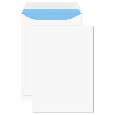 Triple Priority A4 C4 White Peel and Seal Pocket Envelopes 229 x 324 mm - Secure Self Seal No Window Design - Pack of (25) Cover