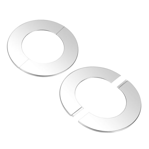 M METERXITY 2-Pack Flangia A Parete Divisibile, Per Tubo Con Diametro Esterno 3.1 Pollici/80mm 304 Acciaio Inossidabile Piastra Autoadesiva Piastre Di Copertura Per Tubi Dell'Acqua/Rubinetti