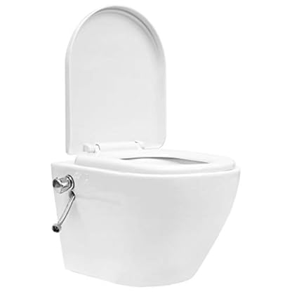 WYIPENGF Sanitärarmaturen Wandhängendes, spülrandloses WC mit verdecktem Spülkasten, Keramik, Weiß – Bild 5