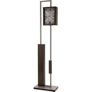 Howard Miller Coeur d’Alene Grandfather Clock II 549-654 – Dark Coffee Oak Finish, Living Room Floor Clock, Charcoal Finished Pendulum, Floor Glides, LED Lighting
